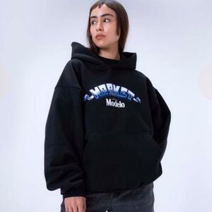 Market x Modelo Fighting Spirit Hoodie 'Black' Graphic Hoodie